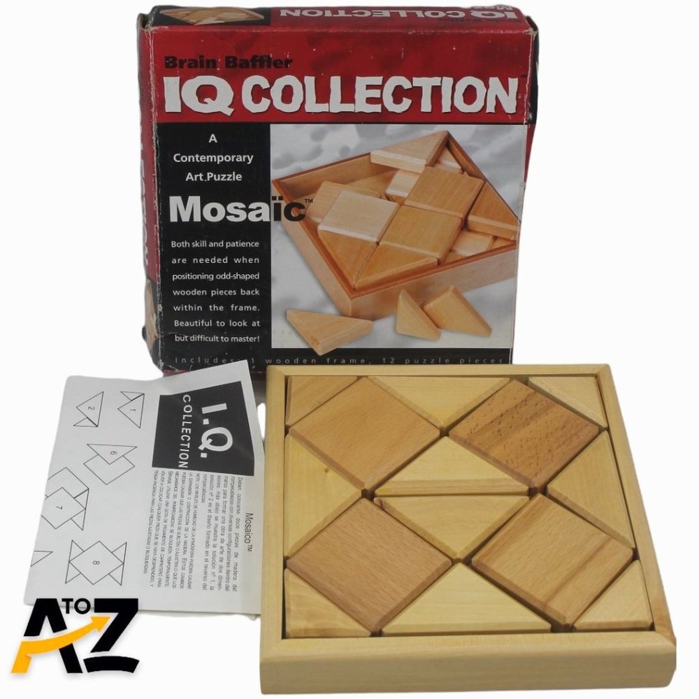 Brain Baffler Mosaïc Art Puzzle IQ Collection Rare Wooden Pieces
